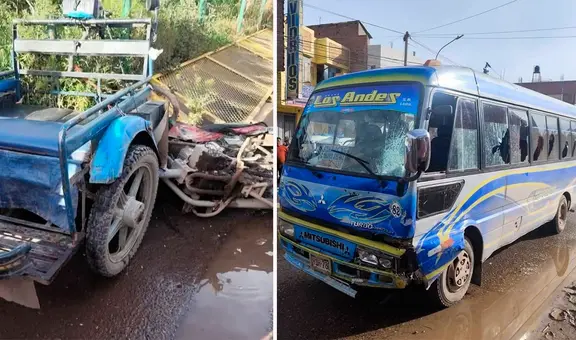 Un muerto y un herido tras choque entre un tricimoto y una cúster en Juliaca