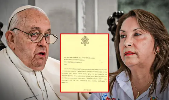 El último mensaje que envió el papa Francisco a Dina Boluarte en medio de la crisis política : "Que haya reconciliación y diálogo"