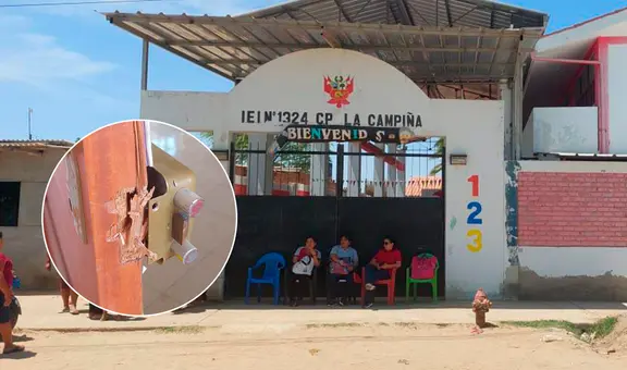 Delincuentes roban televisores, computadora y parlantes de colegio inicial en Piura