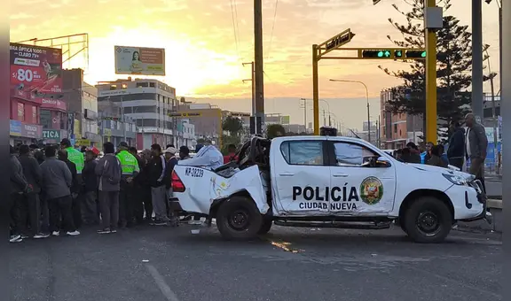 Patrullero con detenido a bordo choca con taxi y deja un herido tras fuerte accidente en Tacna