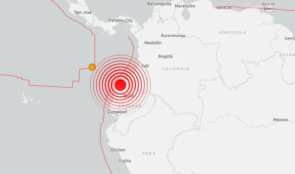 Fuerte sismo de magnitud 6,3 sacude Ecuador y Colombia