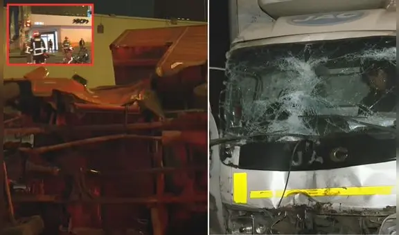 Cuatro personas se salvan de morir tras violento choque de furgonetas en La Victoria: uno de los vehículos terminó volcado