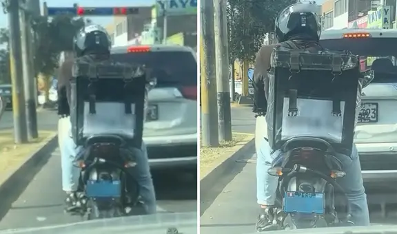 Peruano felicita a motociclista por mostrar su placa en casco y mochila delivery: "El que nada debe, nada teme"
