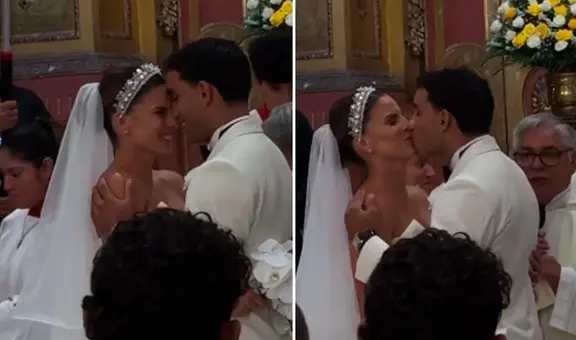 Alejandra Baigorria y Said Palao se dieron el sí en el altar en medio de lágrimas: esposos juraron amarse para siempre