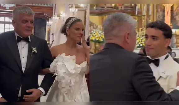 Said Palao rompió en llanto al ver entrar a Alejandra Baigorria caminando hacia el altar vestida de novia