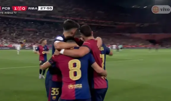 ¡Cierren todo! Pedri marcó espectacular golazo al ángulo y pone el 1-0 del Barcelona ante Real Madrid