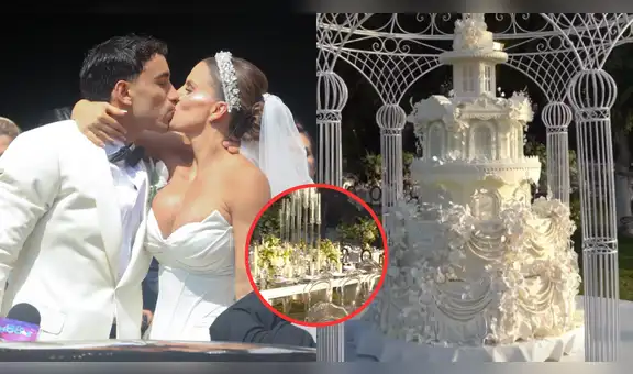 Alejandra Baigorria y Said Palao impactan a sus invitados con gigante pastel de bodas y exclusiva recepción