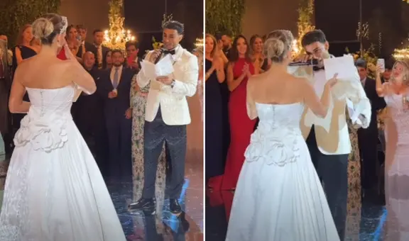 Said Palao llora al dedicar sus votos a Alejandra Baigorria en su fiesta de boda: "Te amo profundamente"