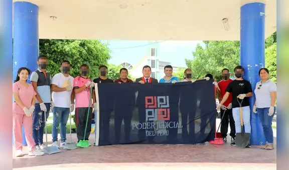 Adolescentes en conflicto con la ley penal realizaron jornada de limpieza en parque de Pampa Grande