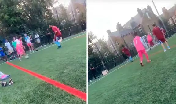 A lo Ronaldinho: hombre evade a defensa del equipo rival con una genialidad y marca un tremendo golazo