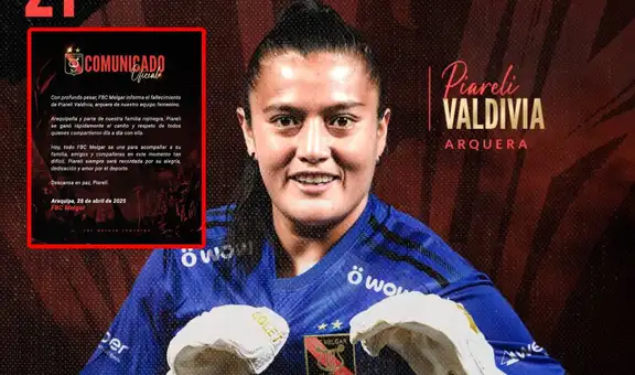 Falleció Piareli Valdivia, arquera de Melgar, a los 33 años producto de un paro cardiorrespiratorio