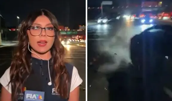 Reportera se salva de ser atropellada en plena transmisión en vivo y queda en shock