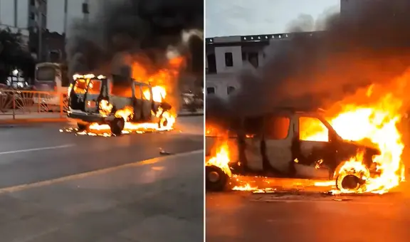 Vehículo se incendia frente al centro comercial Festiva en la avenida Alfonso Ugarte y alerta a transeúntes