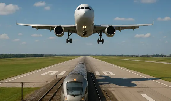 Este aeropuerto es considerado el más aterrador del mundo: trenes y aviones comparten la misma pista de aterrizaje