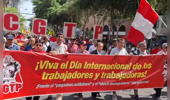 CGTP realizó marcha por el Día del Trabajo y anunció paro nacional para el 15 de junio en defensa de derechos laborales