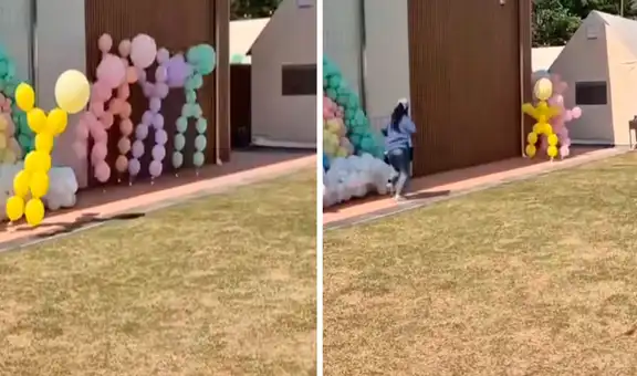 ¡Increíble! Globos ‘cobran vida’, salen corriendo de fiesta infantil y en TikTok bromean: “Tenían otro evento”