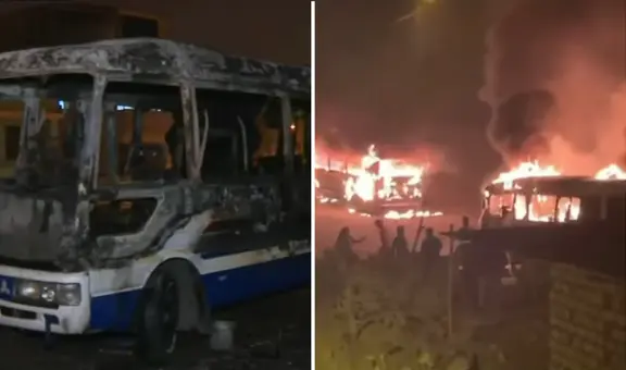 Incendian cústers dentro de cochera de SJL: dueño denuncia tercer ataque extorsivo