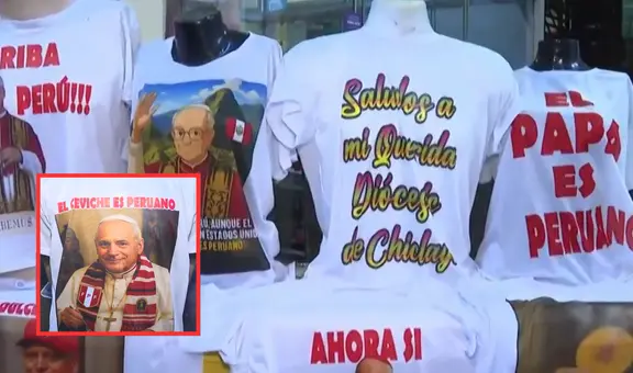 Comerciantes de Gamarra venden polos con diseños del nuevo papa León XIV: “Es peruano"
