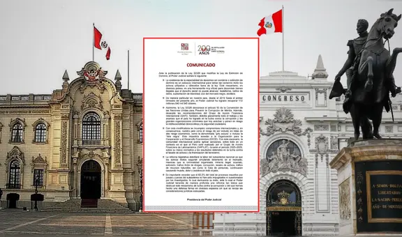 Poder Judicial alerta sobre ley que modifica la extinción de dominio: "Se incumplen compromisos internacionales"