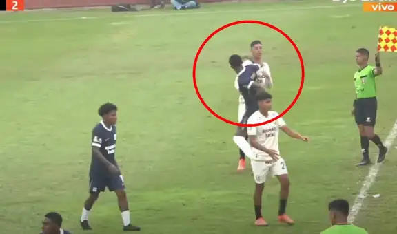 Víctor Guzmán metió fuerte codazo a jugador de Universitario y dejó a Alianza Lima con 10 en el clásico por la Liga 3