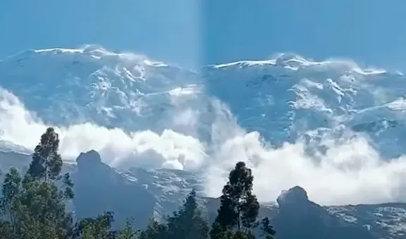 Impactantes imágenes: captan avalancha en el nevado Huascarán y advierten riesgos por desglaciación