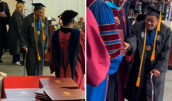 Hombre de 80 años se gradúa de la universidad y recibe ovación de todos: "Nunca es tarde"