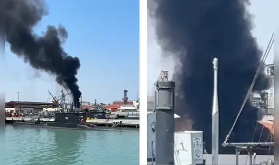Incendio en Base Naval del Callao: embarcación arde en llamas por presuntas fallas técnicas