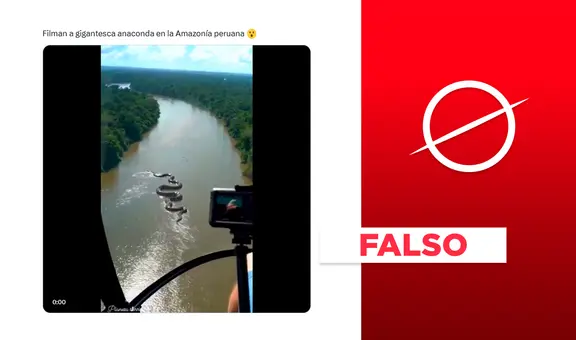 Esta anaconda gigante sobre el río Amazonas en Perú no es real: es un montaje