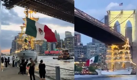 Buque de la Armada Mexicana choca contra el Puente de Brooklyn en Nueva York y deja 2 muertos: este es el video del impacto
