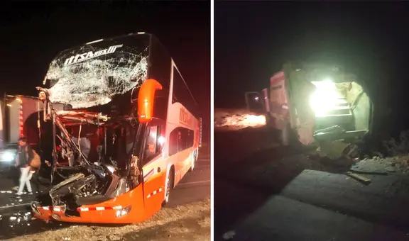 Choque entre bus y compactadora deja varios heridos en carretera de Chiclayo
