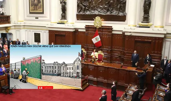 Ocultando las vergüenzas: Carlincatura ironiza sobre la baja aprobación del Congreso y del gobierno de Dina Boluarte