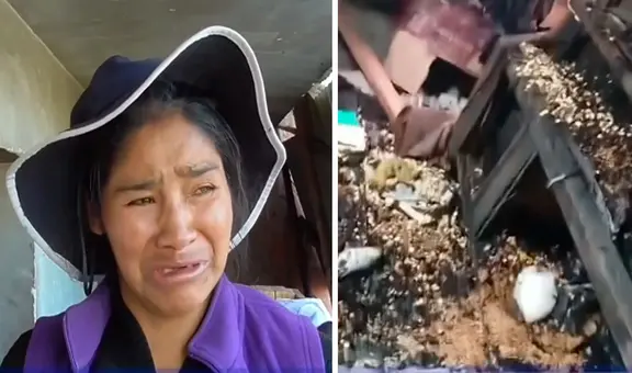 Madre en Cusco rompe en llanto tras perderlo todo, su hijo quemó su puesto de trabajo: "No pensé que iba a hacerme esto"