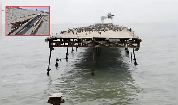 Así luce el Muelle Fiscal de Pisco luego de que potente oleaje anómalo destruyera parte de su estructura