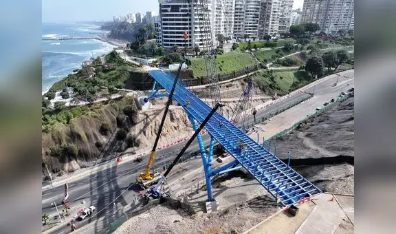 Empieza el armado del puente de vidrio turístico que unirá Miraflores y Barranco: tendrá ciclovía