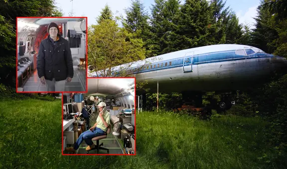 Ingeniero eléctrico en EE. UU. vive dentro de un avión desde hace 20 años: lo equipó con una ducha, lavadora y cocina