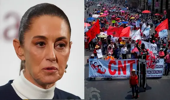 Claudia Sheinbaum, presidenta de México, rechaza encuentro con CNTE tras bloqueo y agresiones en Palacio Nacional
