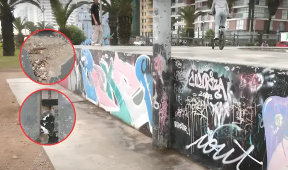 Rampas rotas y fierros al descubierto: usuarios reclaman mejoras en skatepark de San Miguel