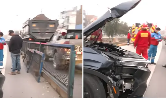 Buses del Metropolitano se desvían en Comas tras cierre de vía por choque de vehículo contra un camión cerca de estaciones