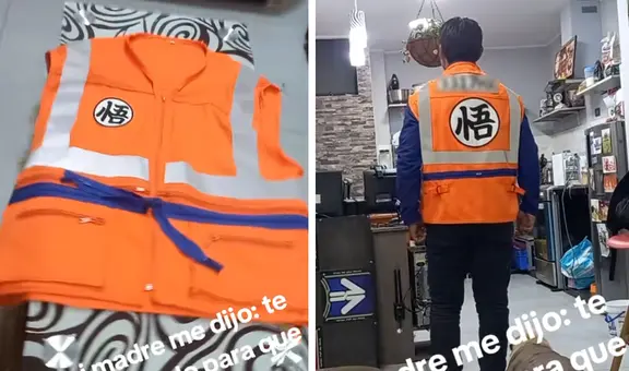 Motociclista peruano causa sensación con su chaleco inspirado en Goku: “Que no lo vean en Gamarra”