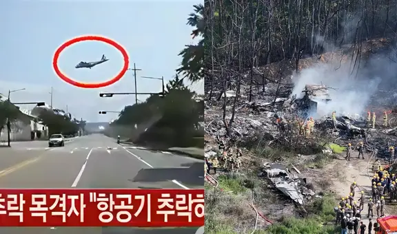 Este es el preciso momento en que un avión militar se estrella en Corea del Sur: al menos 4 muertos