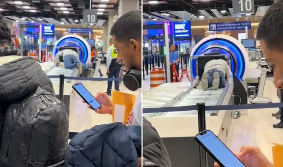 Peruano ingresa a faja transportadora de equipaje en nuevo Aeropuerto Jorge Chávez y usuarios quedan intrigados