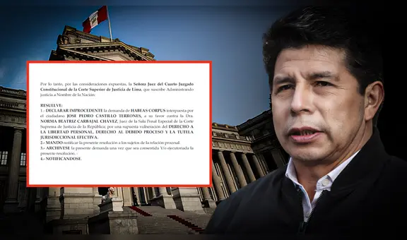 Poder Judicial rechaza hábeas corpus de Pedro Castillo para apartar a jueza Norma Carbajal en juicio golpe de Estado