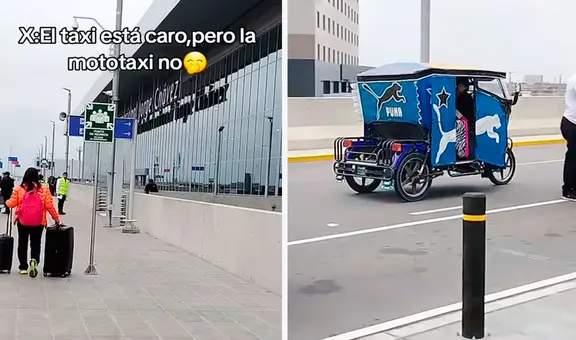 Mototaxi causa sorpresa al transitar en nuevo aeropuerto Jorge Chávez y usuarios reaccionan: “Ahorro es progreso”