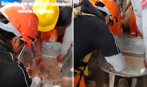 Obreros preparan el verdadero ‘ceviche carretillero’ y causan furor en redes: “100% hierro”