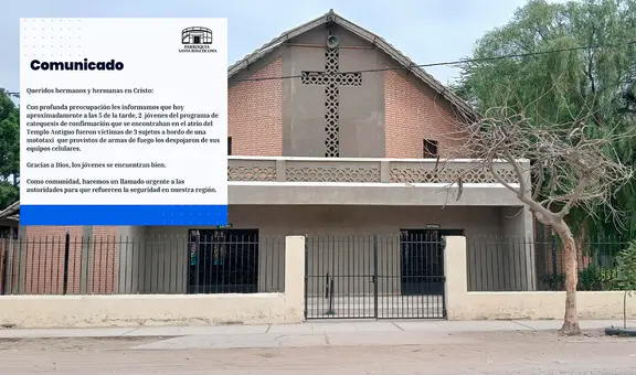 Tres sujetos asaltan con armas de fuego a adolescentes dentro de iglesia en Piura