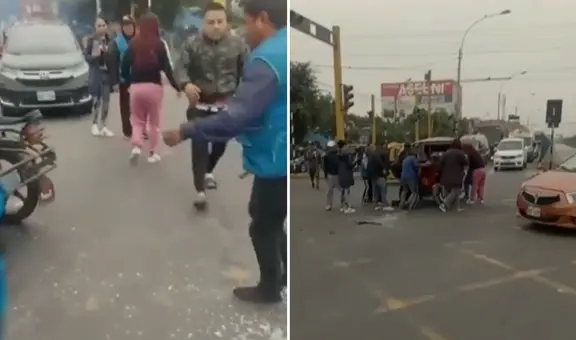 Madre e hijo sufren aparatoso accidente vehicular tras una falla masiva de semáforos, según vecinos en Comas