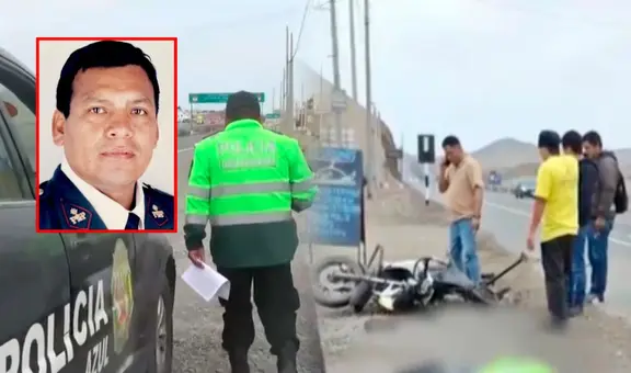 Policía en moto muere tras brutal choque con camión en la Panamericana Sur a la altura de Cañete