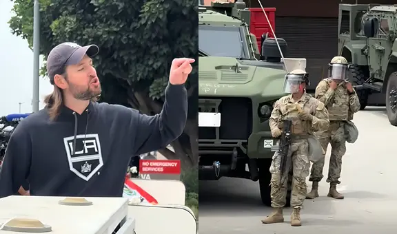 Hombre se enfrenta a la Guardia Nacional en protestas contra políticas migratorias en Los Ángeles: "¿Te sientes bien con esto?"