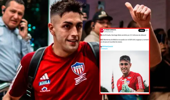 ¡De Barranquilla a Monterrey! Santiago Mele deja Junior y ficha por Rayados previo al Mundial de Clubes 2025