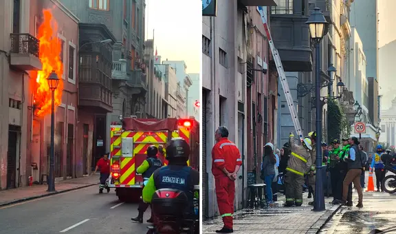 Incendio consume restaurante en Cercado de Lima: cinco unidades de bomberos combaten el siniestro